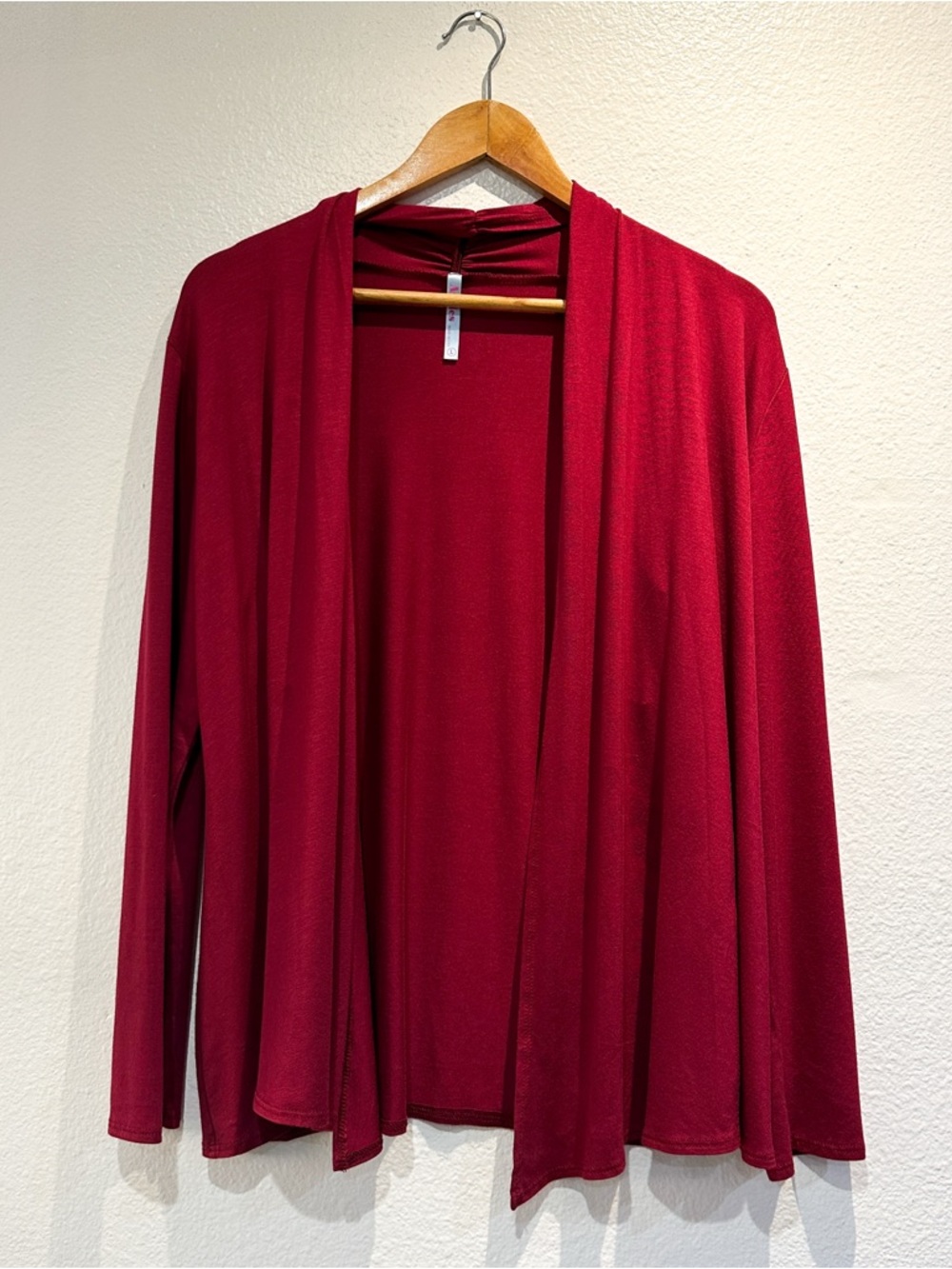 Open-Front Red Women's Cardigan Sweater